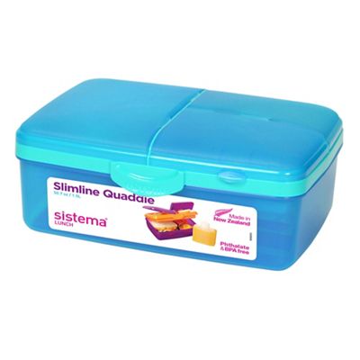 Slimline 'quaddie' lunch box assorted colours